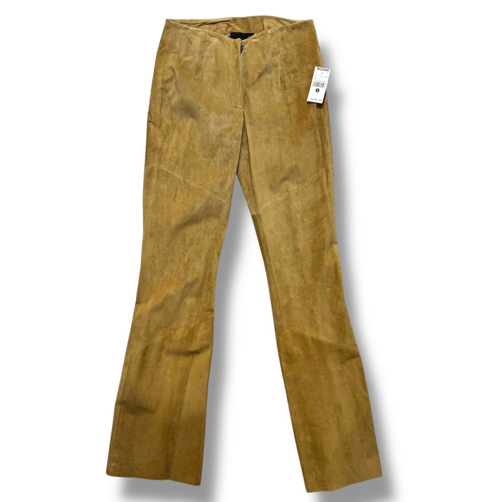 Wilsons Leather Pelle Studio‎ Suede Flared Pants Tan Size 6 Genuine Leather